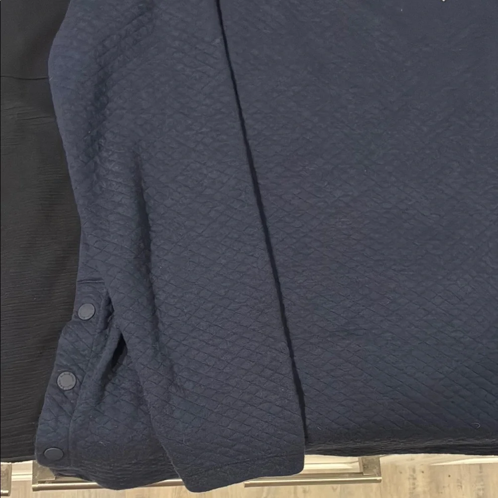 L.L. Bean Cozy Mixed Knit Pullover Blue and Black - Picture 3 of 7